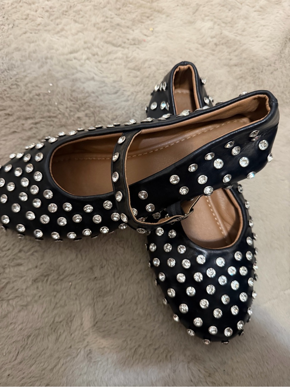 Woman Black Studded Mary Jane Shoes